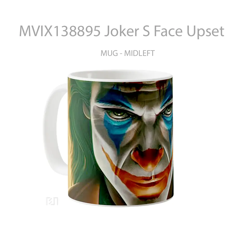 Mug Joker S Face Upset Gelas Superhero - All-side / Desain