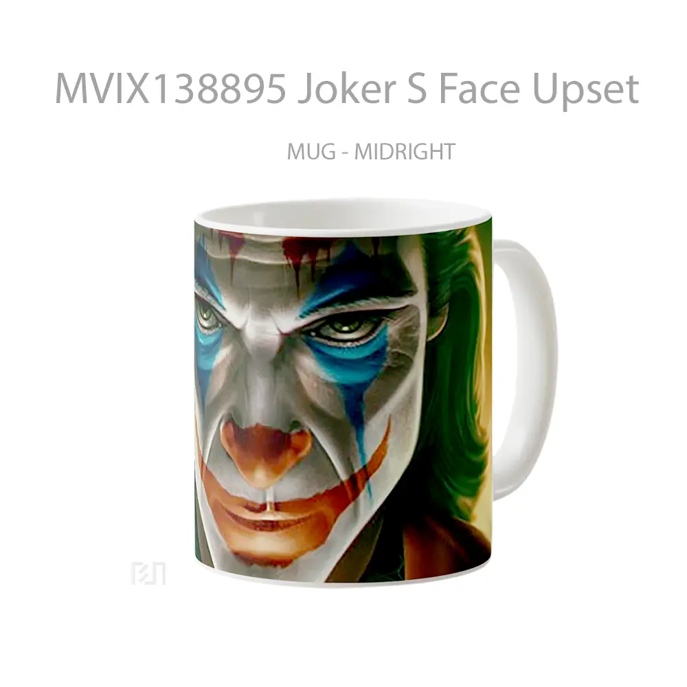 Mug Joker S Face Upset Gelas Superhero - All-side / Desain