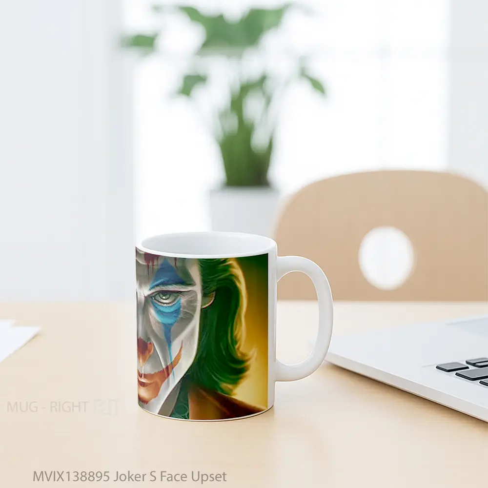 Mug Joker S Face Upset Gelas Superhero - All-side / Desain