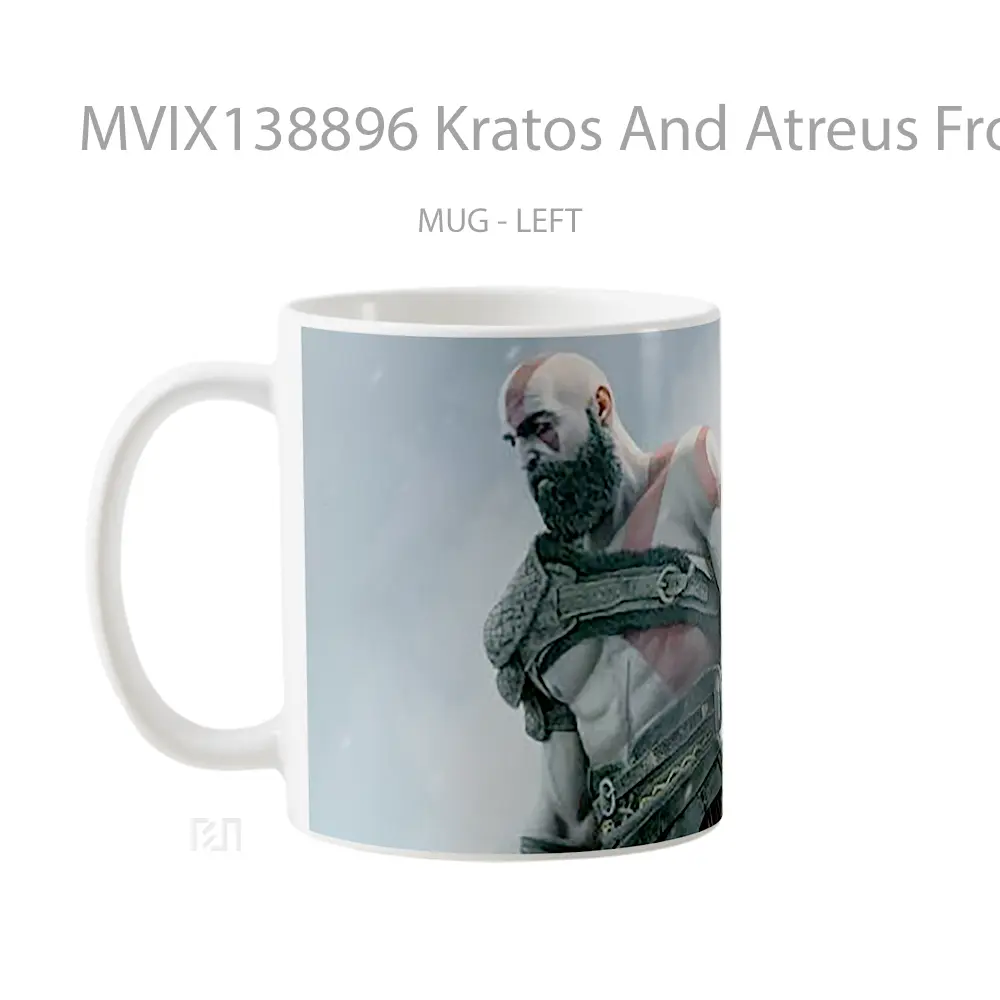 Mug Kratos And Atreus From God Of War Gelas Keramik Unik - All-side / Desain