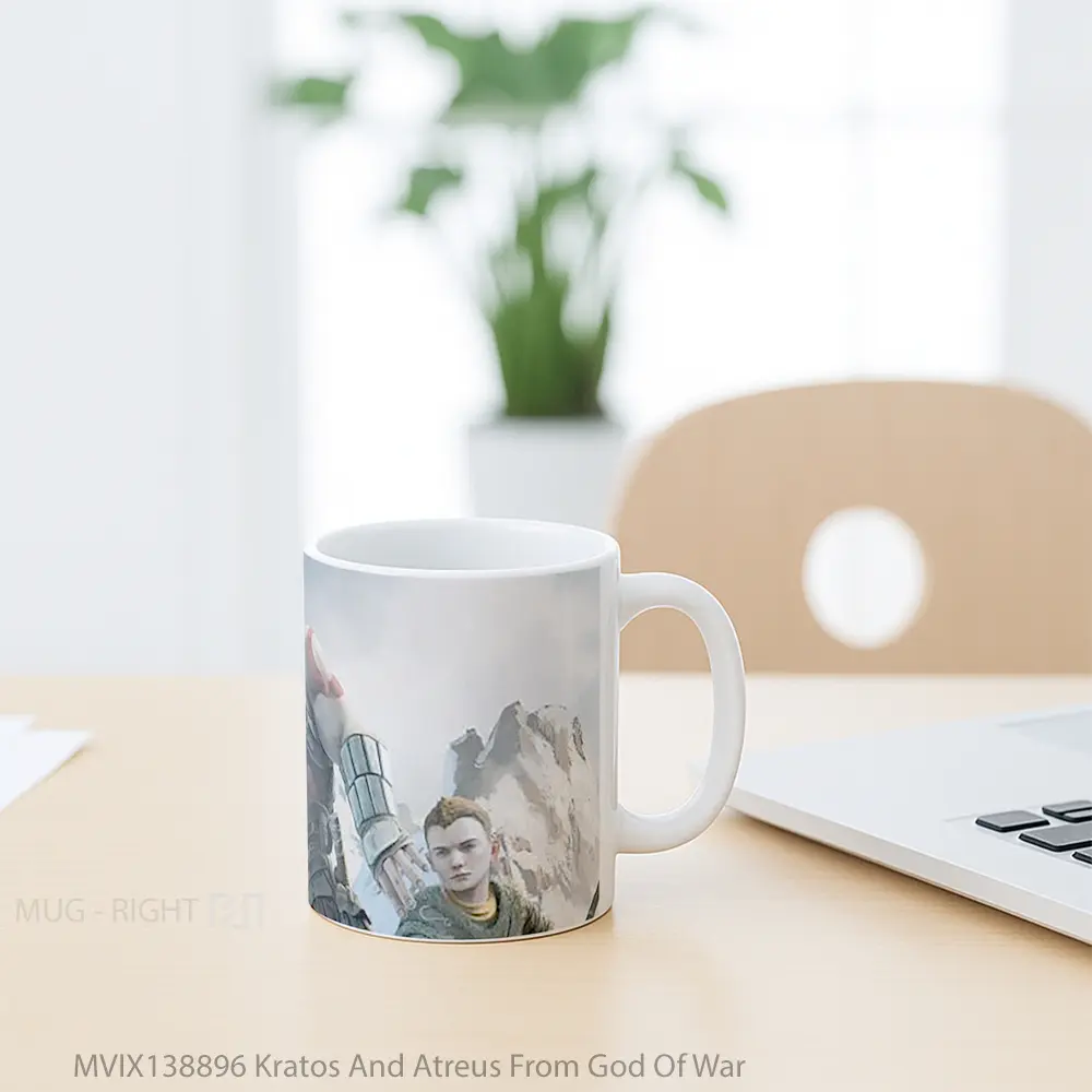 Mug Kratos And Atreus From God Of War Gelas Keramik Unik - All-side / Desain