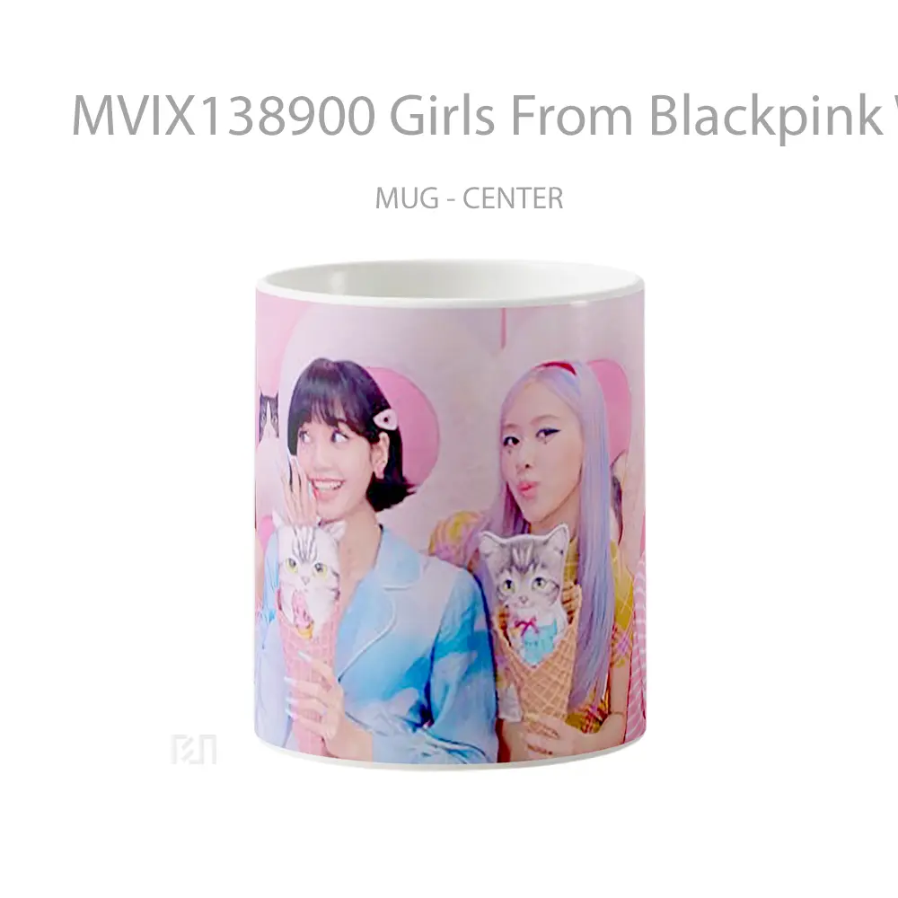 Mug Girls From Blackpink With Kittens In Cones Gelas Keramik Unik