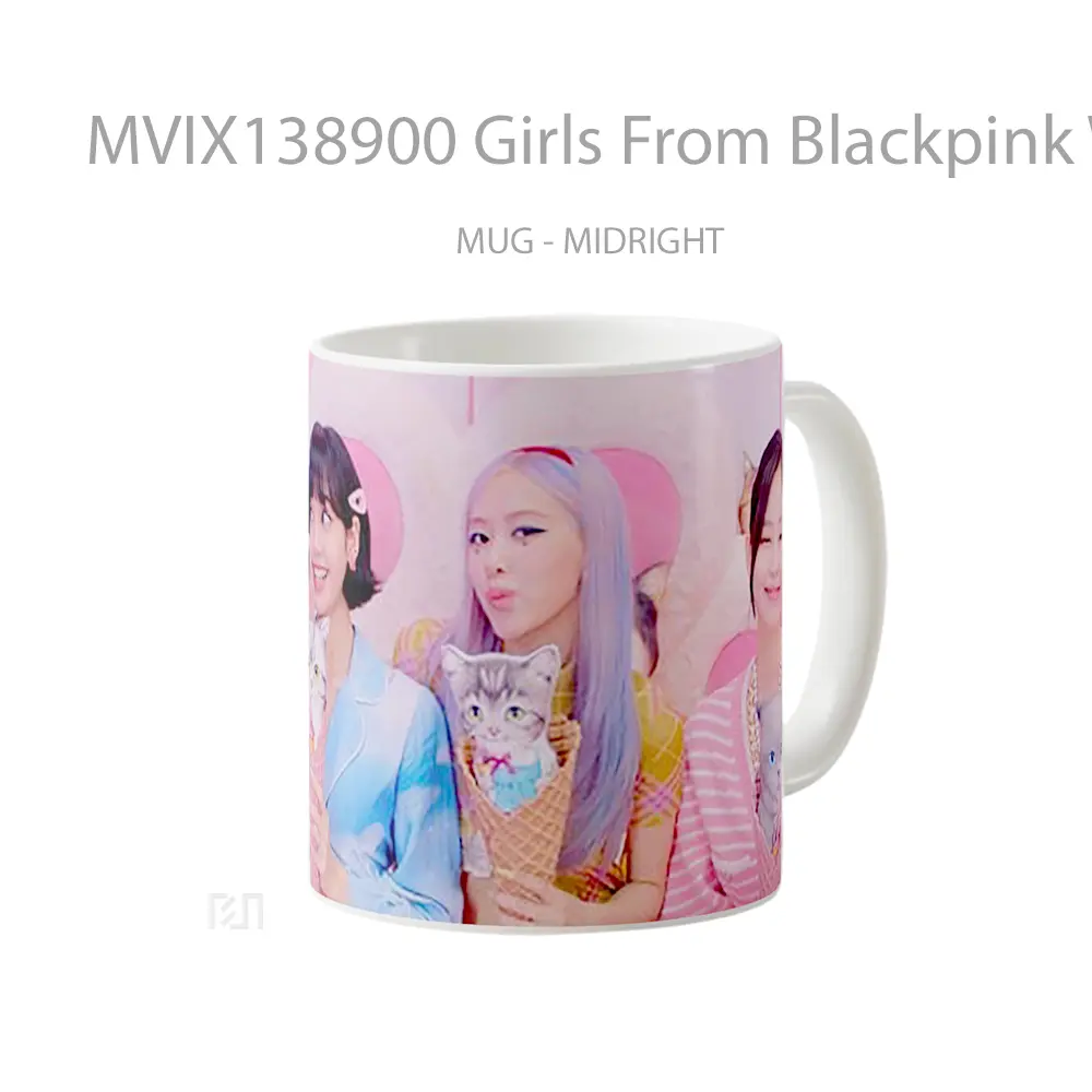 Mug Girls From Blackpink With Kittens In Cones Gelas Keramik Unik - All-side / Desain