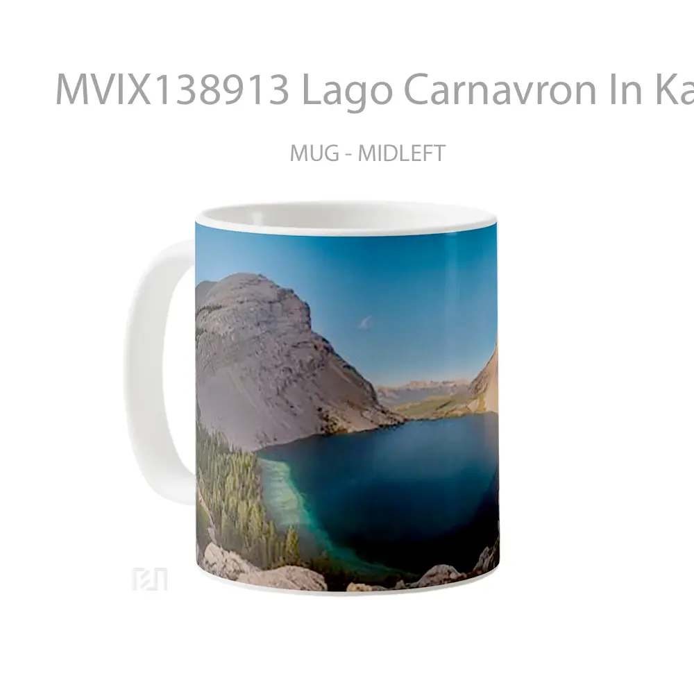 Mug Lago Carnavron In Kananaskis Alberta Gelas Keramik Unik - Tampak Kanan