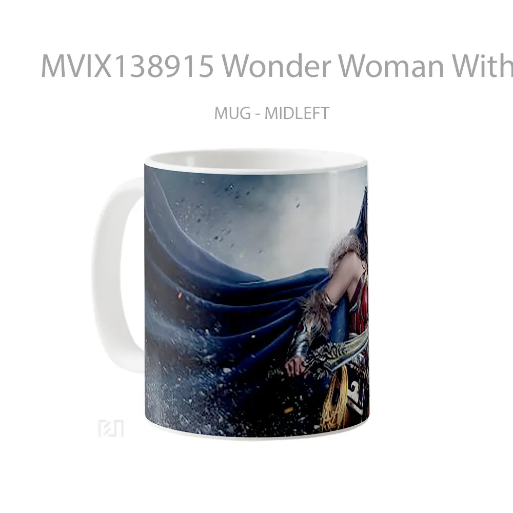 Mug Wonder Woman With Arms Gelas Superhero - All-side / Desain