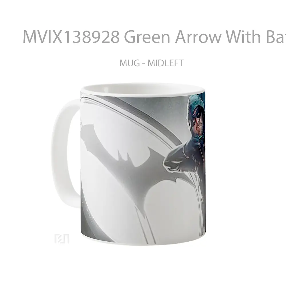 Mug Green Arrow With Batman Logo Gelas Superhero - All-side / Desain