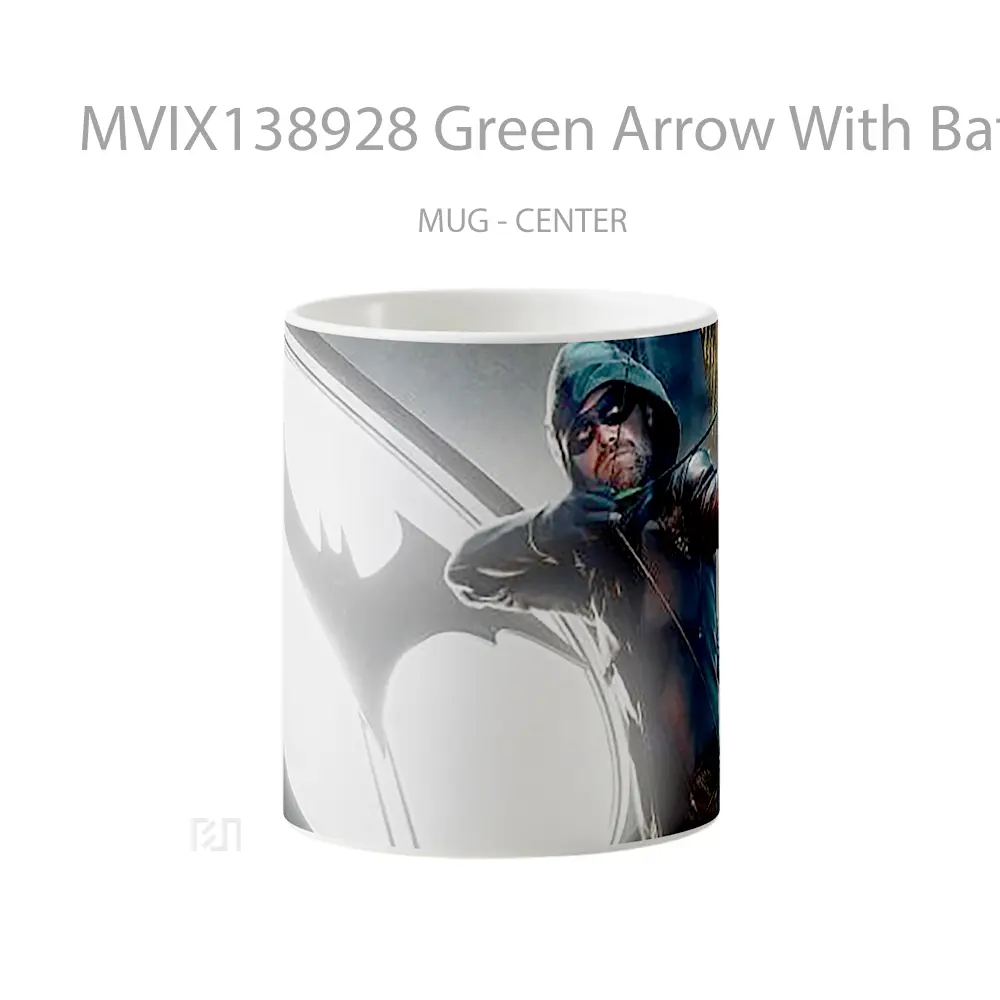 Mug Green Arrow With Batman Logo Gelas Superhero