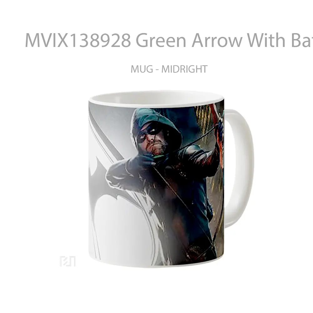 Mug Green Arrow With Batman Logo Gelas Superhero - All-side / Desain