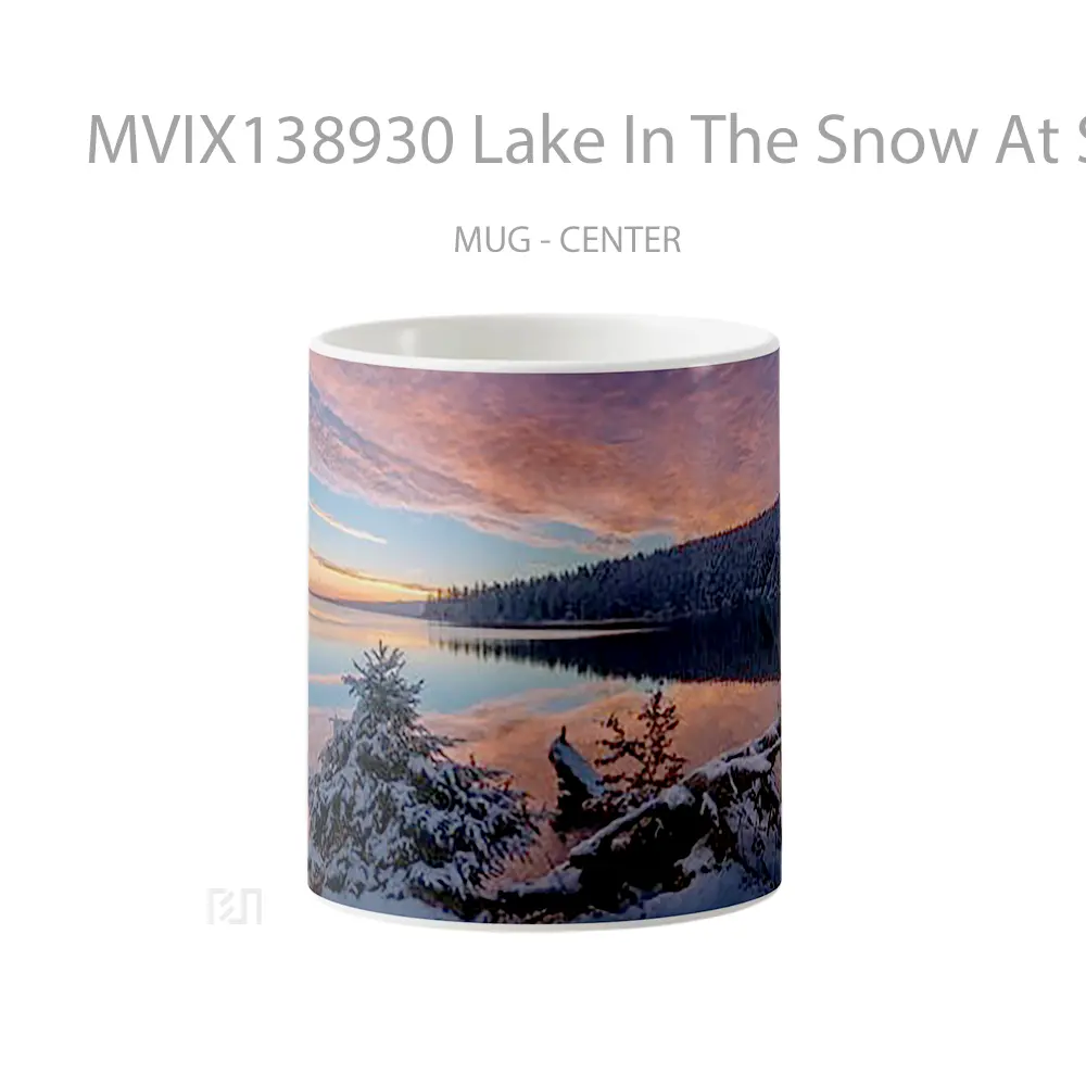 Mug Lake In The Snow At Sunset Gelas Pemandangan Alam