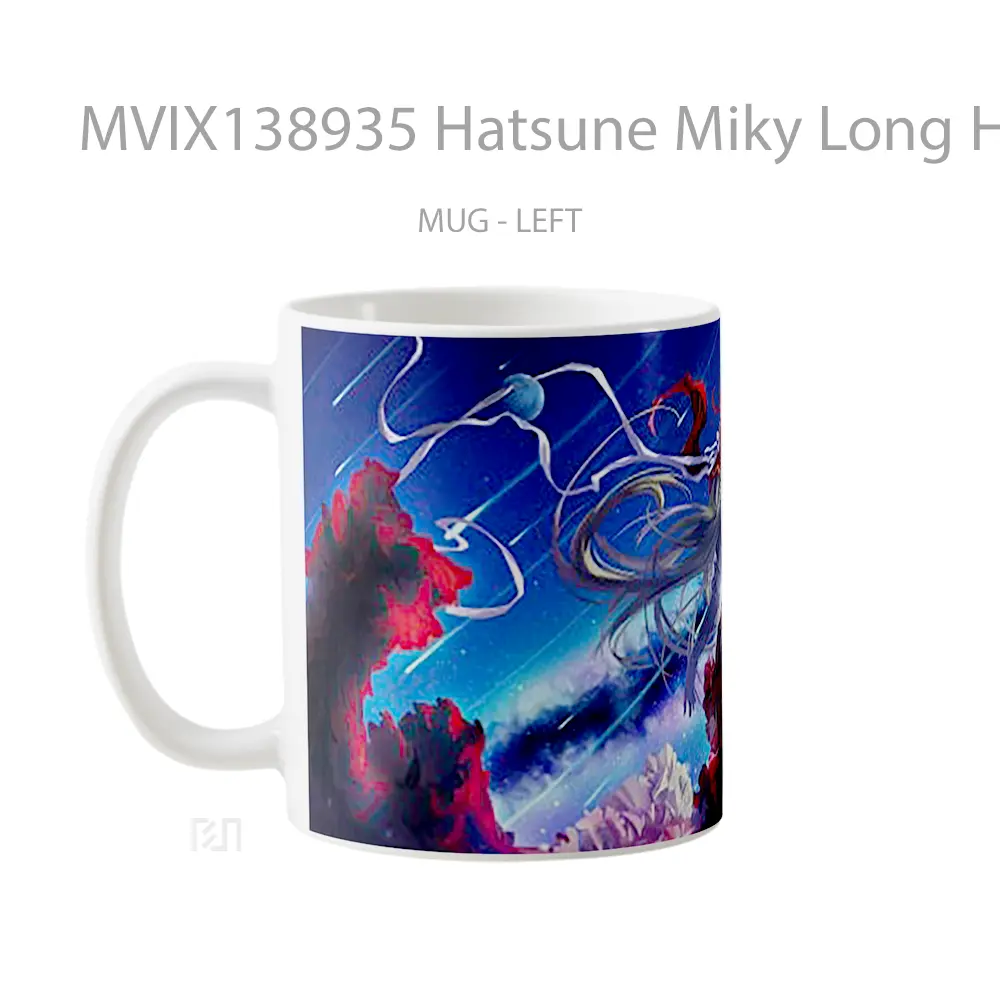 Mug Hatsune Miky Long Hair Gelas Keramik Unik - All-side / Desain