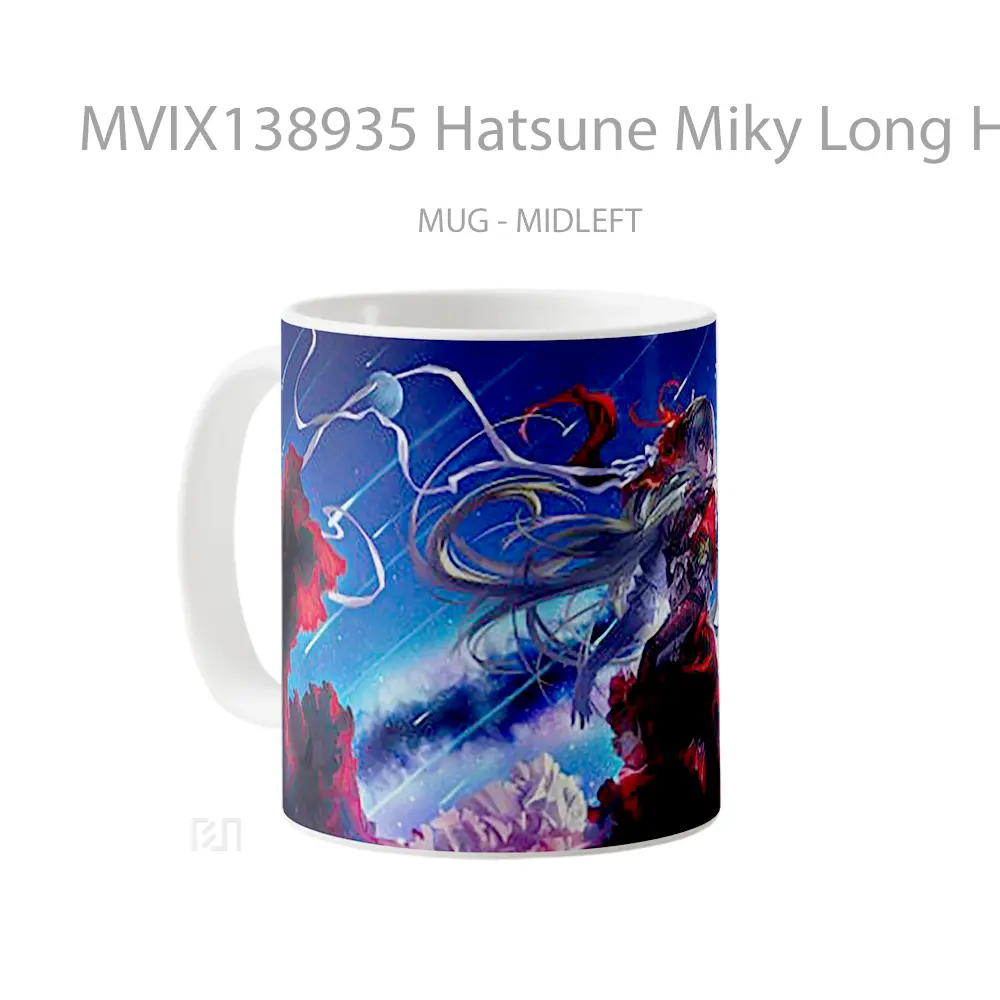 Mug Hatsune Miky Long Hair Gelas Keramik Unik - All-side / Desain