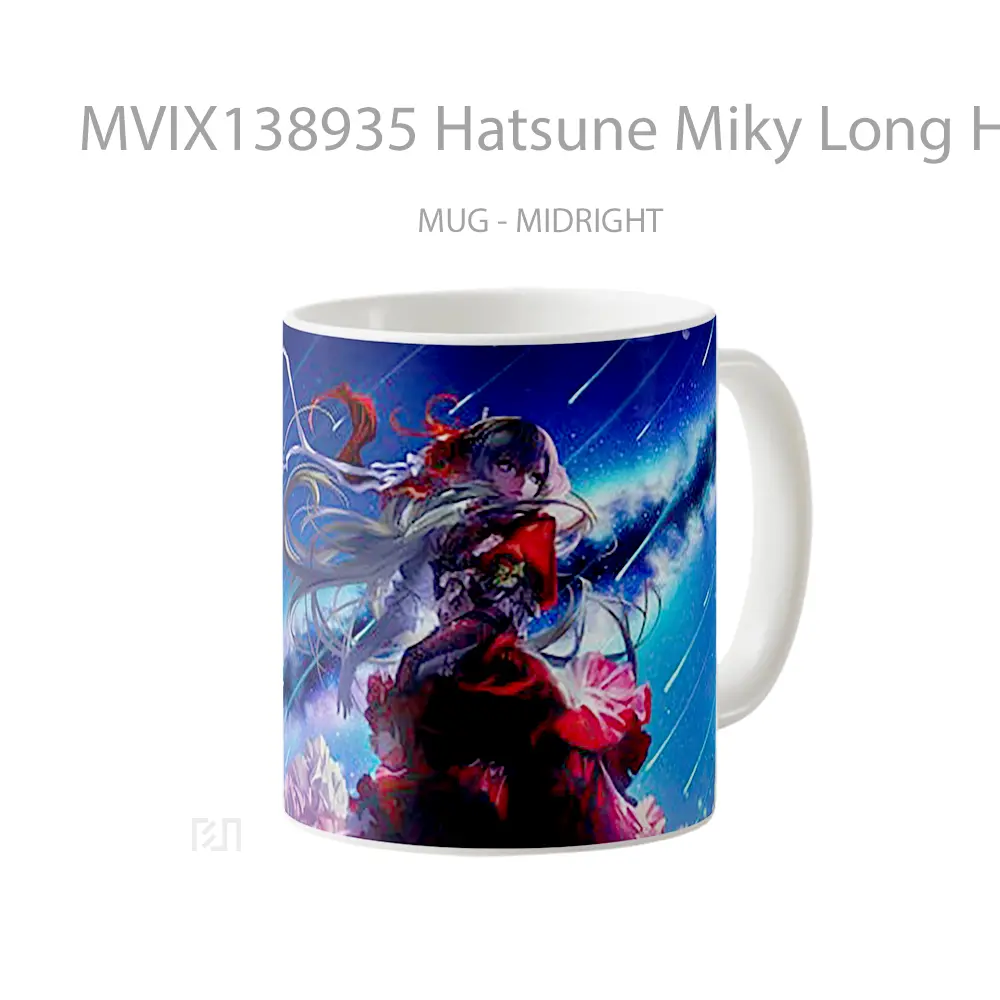 Mug Hatsune Miky Long Hair Gelas Keramik Unik - All-side / Desain