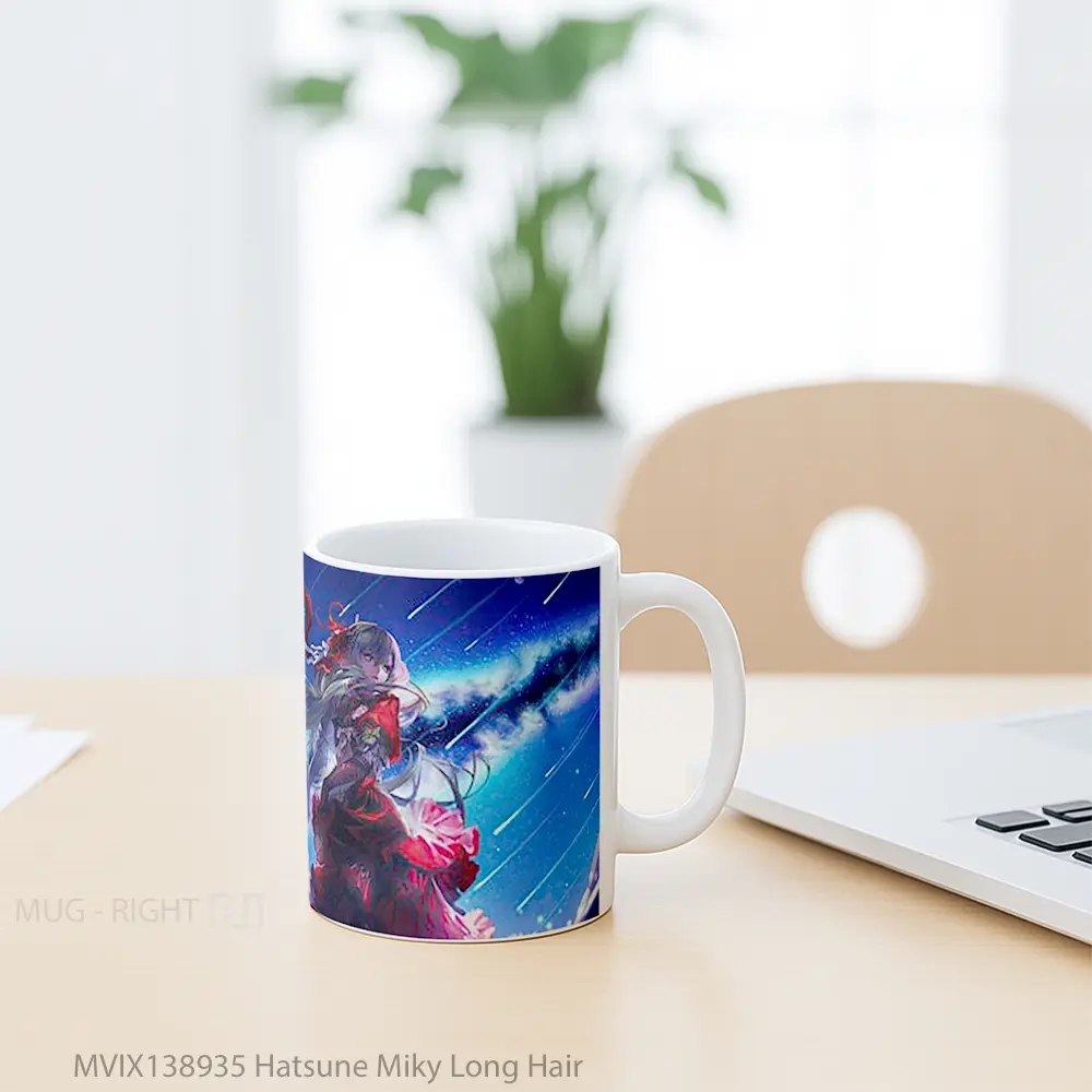 Mug Hatsune Miky Long Hair Gelas Keramik Unik - All-side / Desain