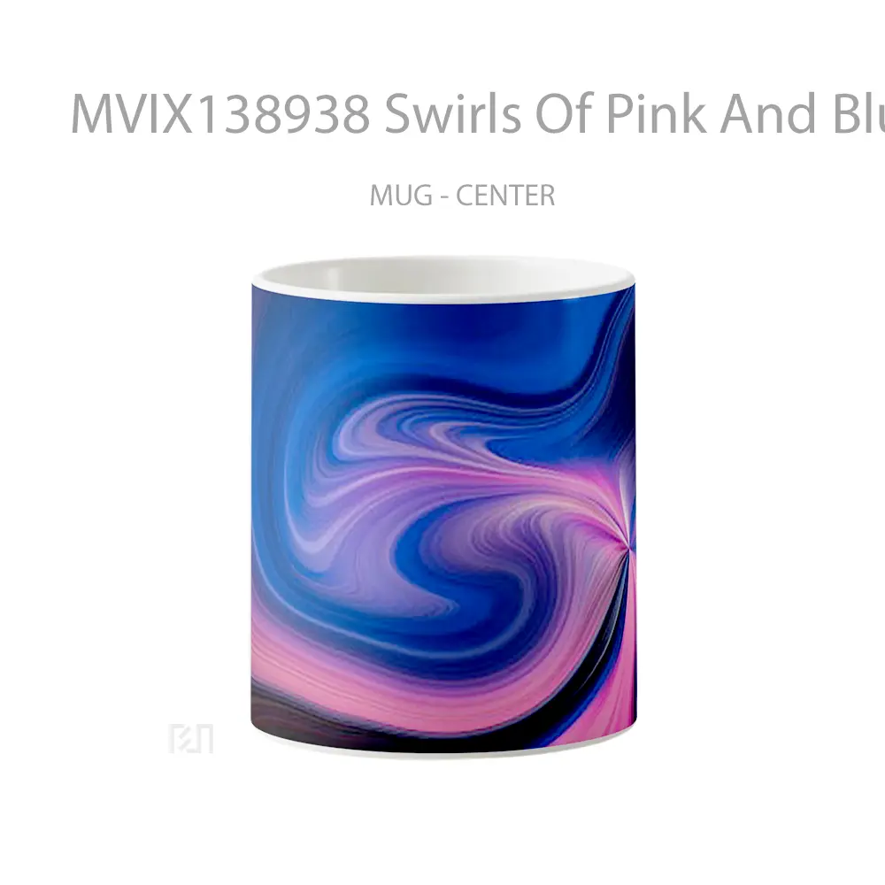 Mug Swirls Of Pink And Blue Colors Gelas Keramik Unik