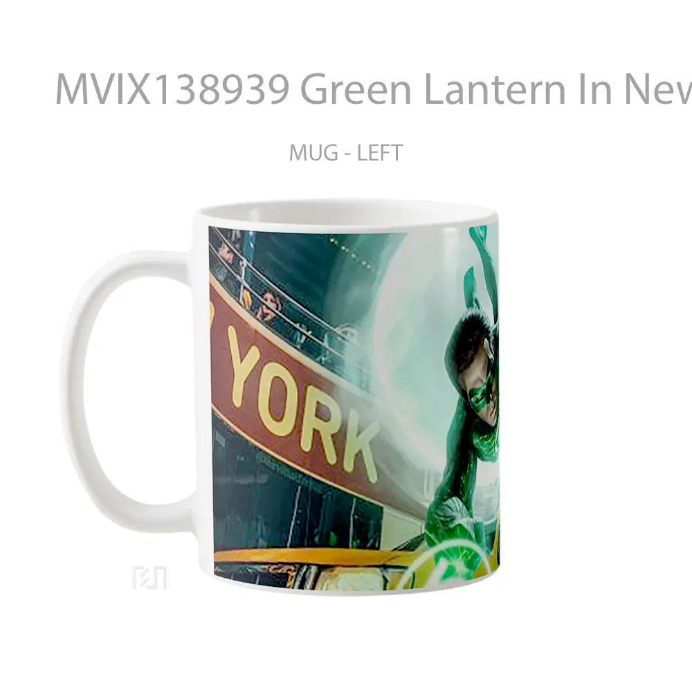 Mug Green Lantern In New York Gelas Keramik Unik - All-side / Desain