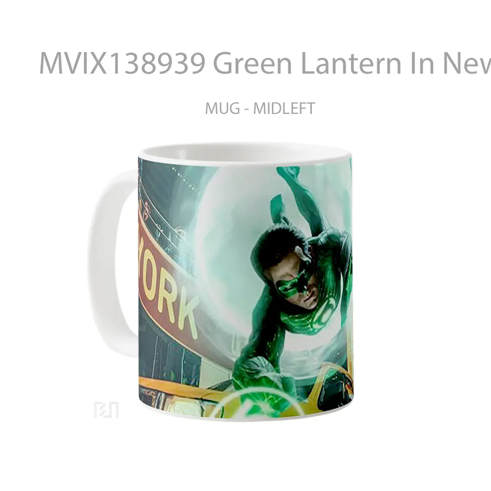 Mug Green Lantern In New York Gelas Keramik Unik - All-side / Desain