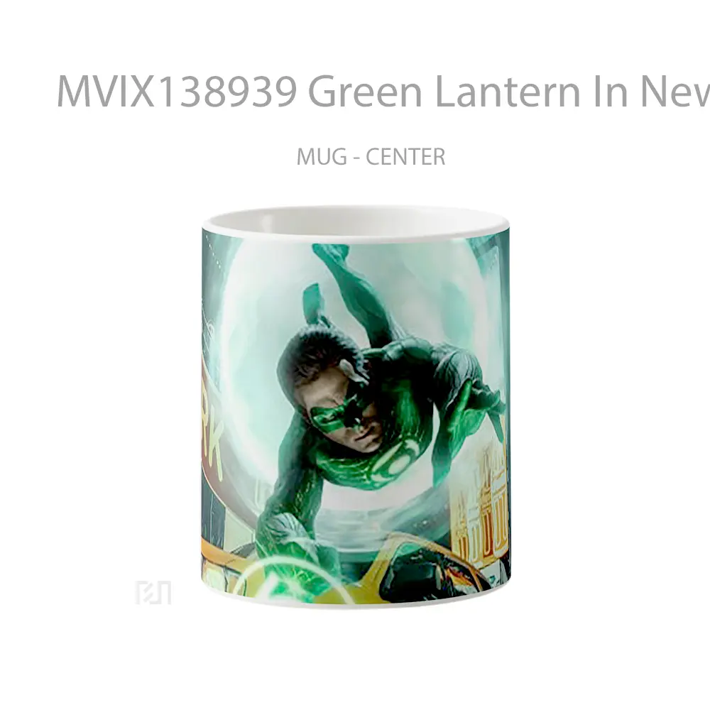 Mug Green Lantern In New York Gelas Keramik Unik