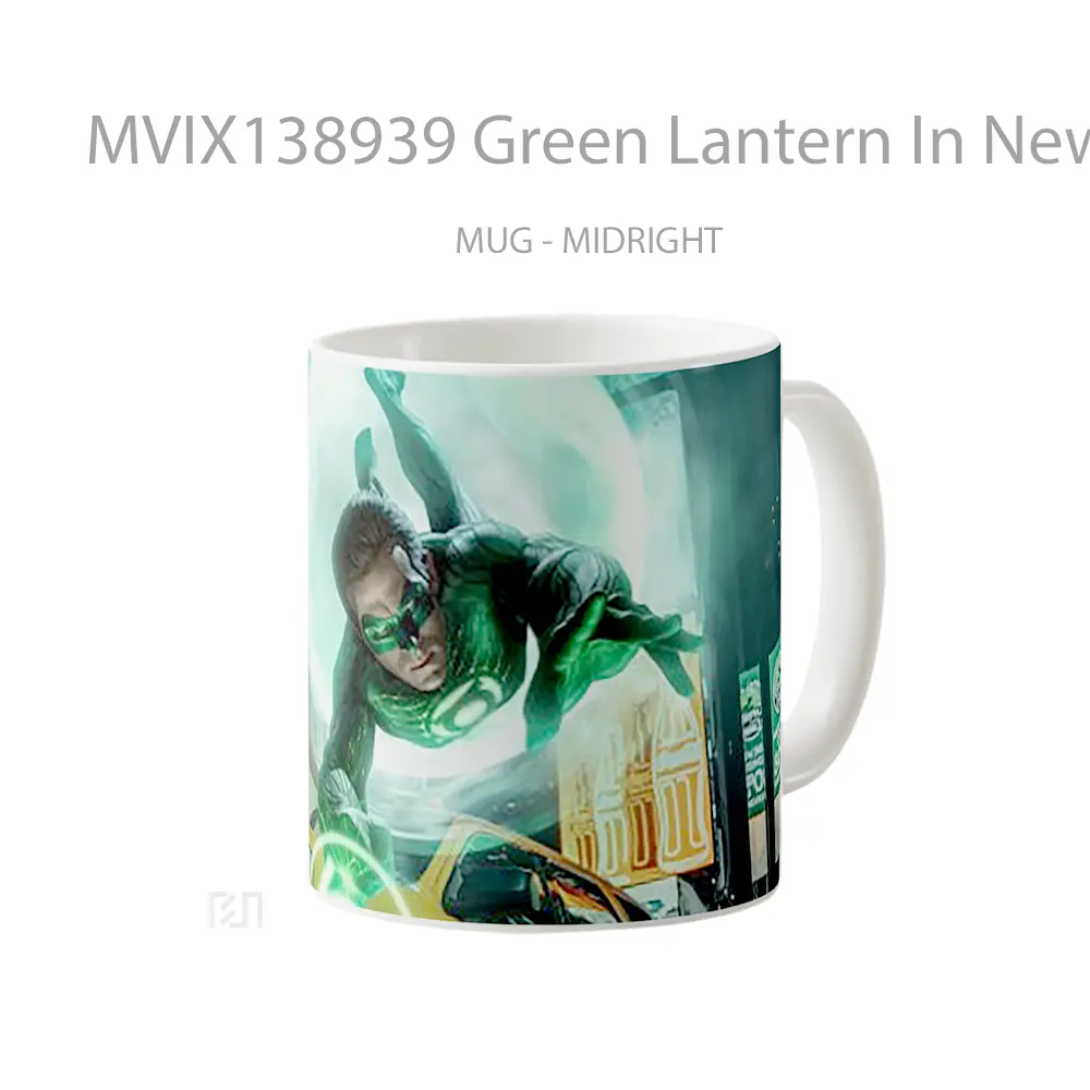 Mug Green Lantern In New York Gelas Keramik Unik - All-side / Desain