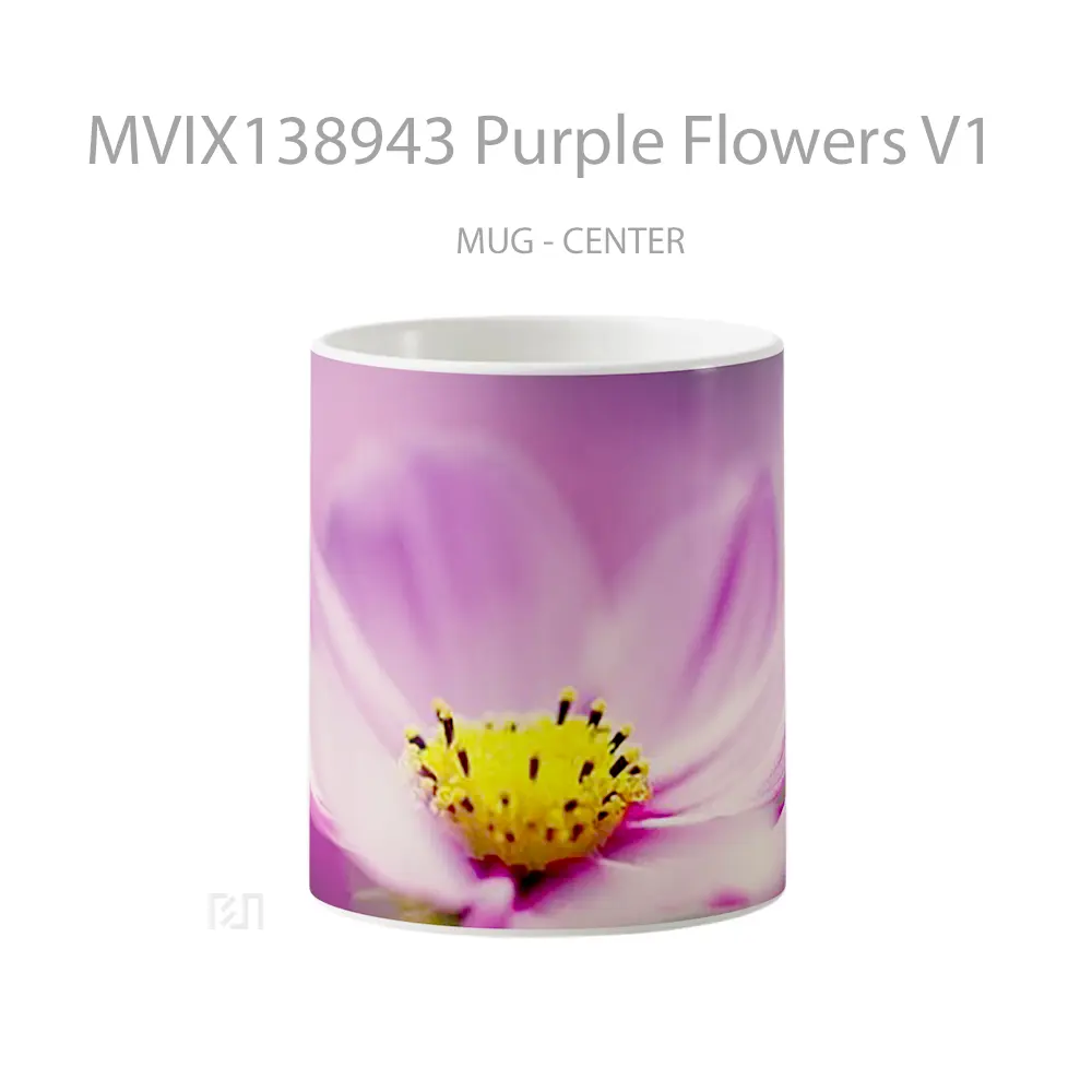 Mug Purple Flowers V1 Gelas Pemandangan Alam