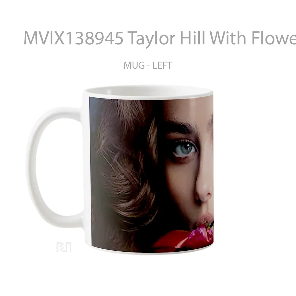 Mug Taylor Hill With Flower Gelas Selebriti - All-side / Desain