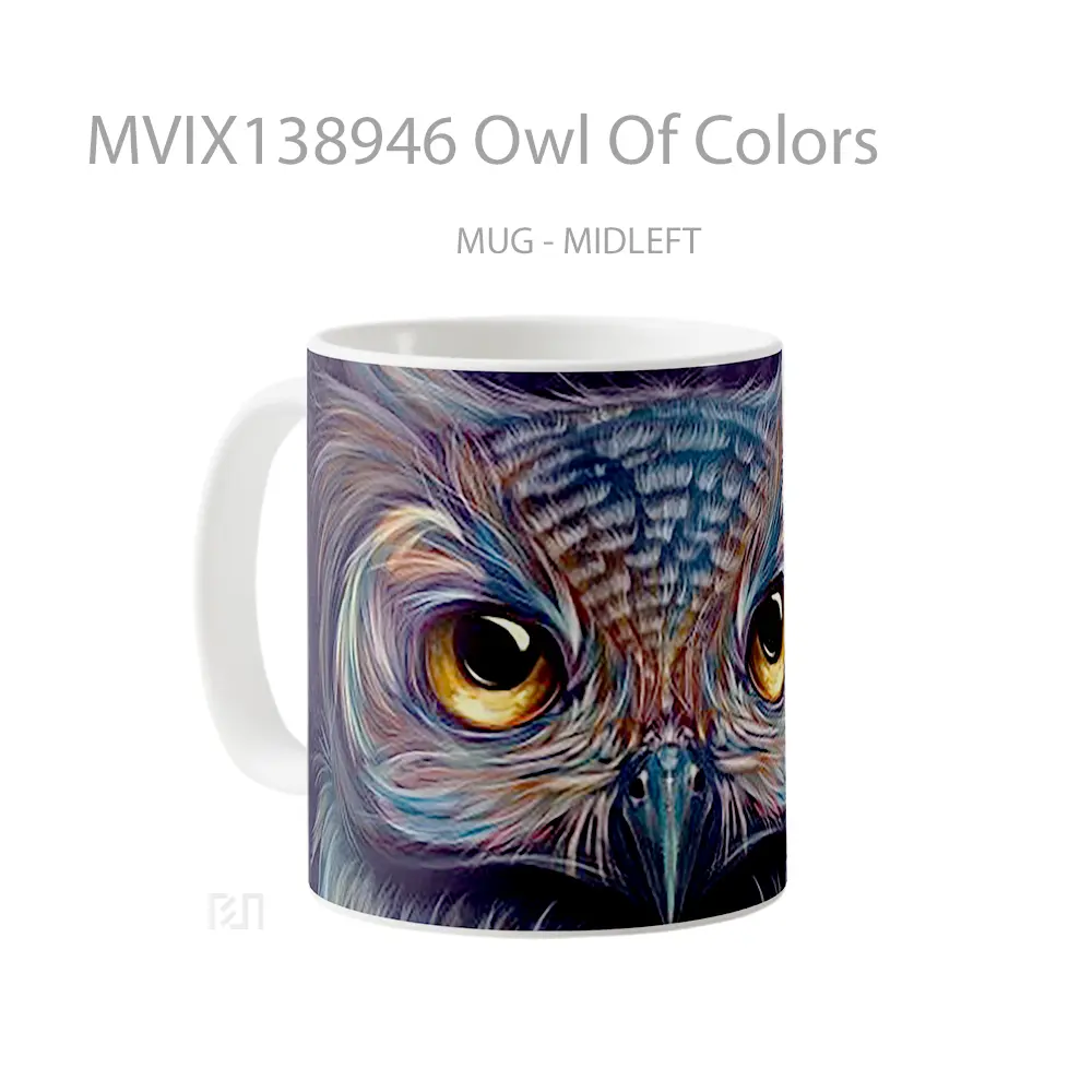 Mug Owl Of Colors Gelas Hewan Lucu - All-side / Desain