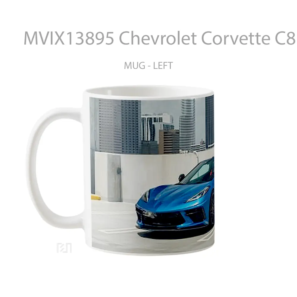 Mug Chevrolet Corvette C8 Blue Cangkir Mobil - All-side / Desain