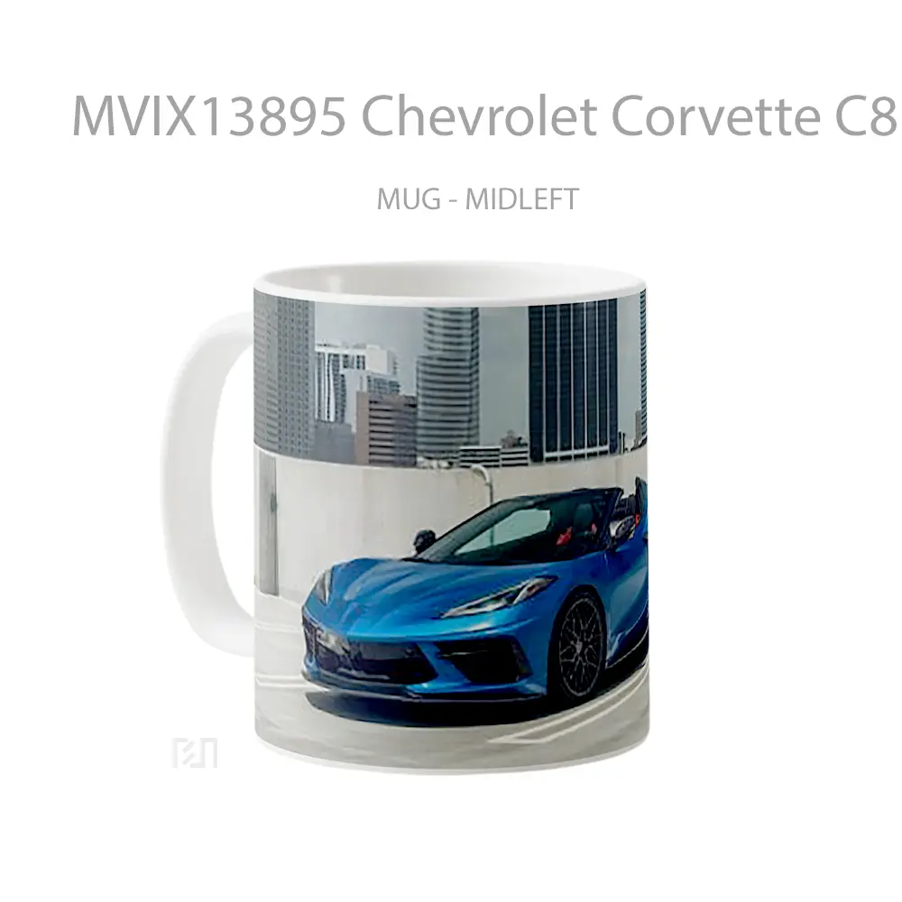 Mug Chevrolet Corvette C8 Blue Cangkir Mobil - All-side / Desain