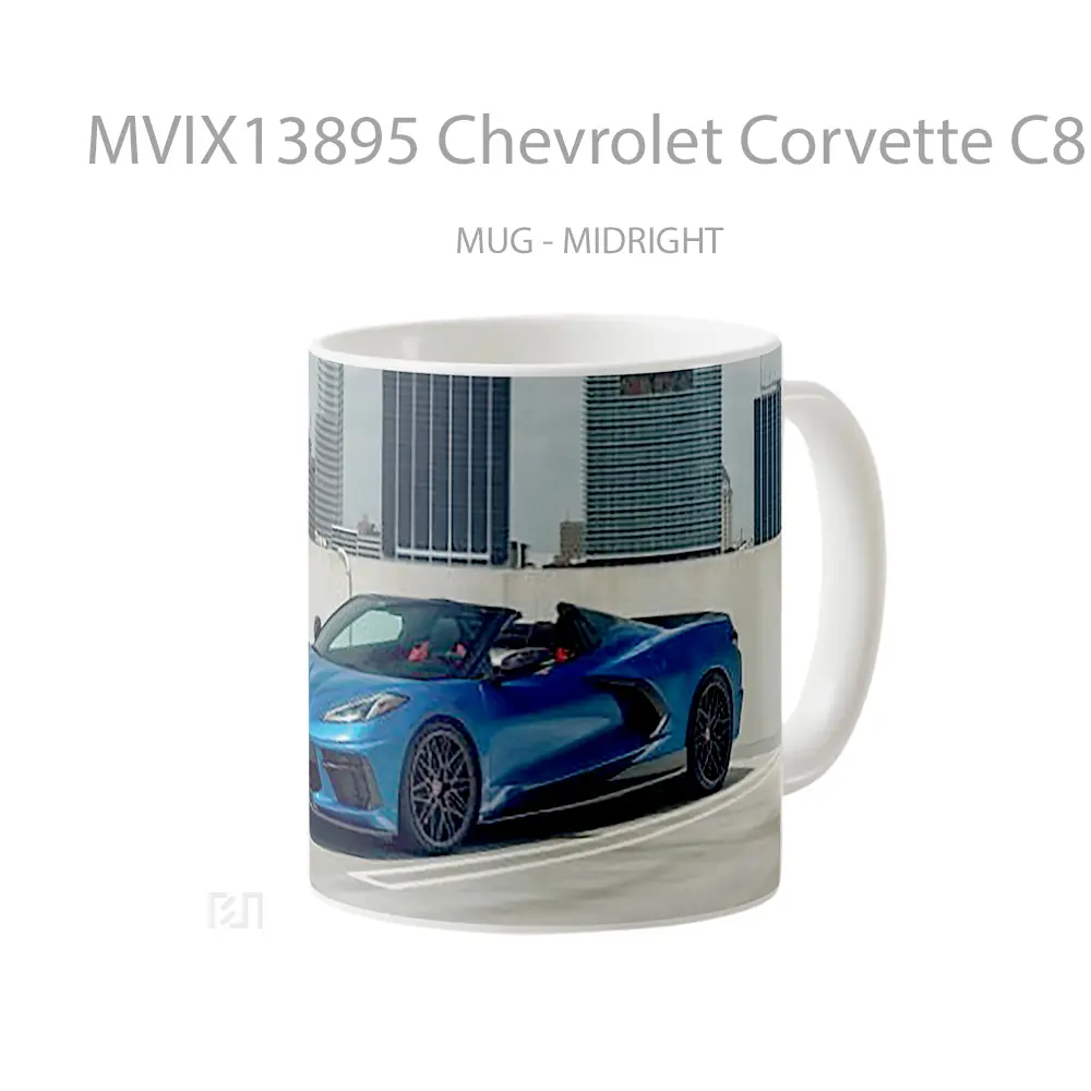 Mug Chevrolet Corvette C8 Blue Cangkir Mobil - All-side / Desain