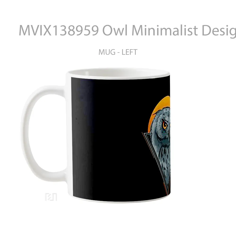 Mug Owl Minimalist Design Gelas Hewan Lucu - All-side / Desain