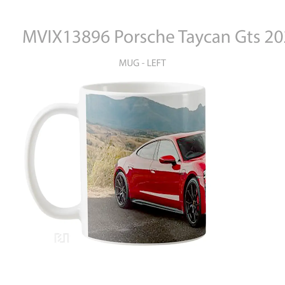 Mug Porsche Taycan Gts 2022 Red Cangkir Mobil - All-side / Desain