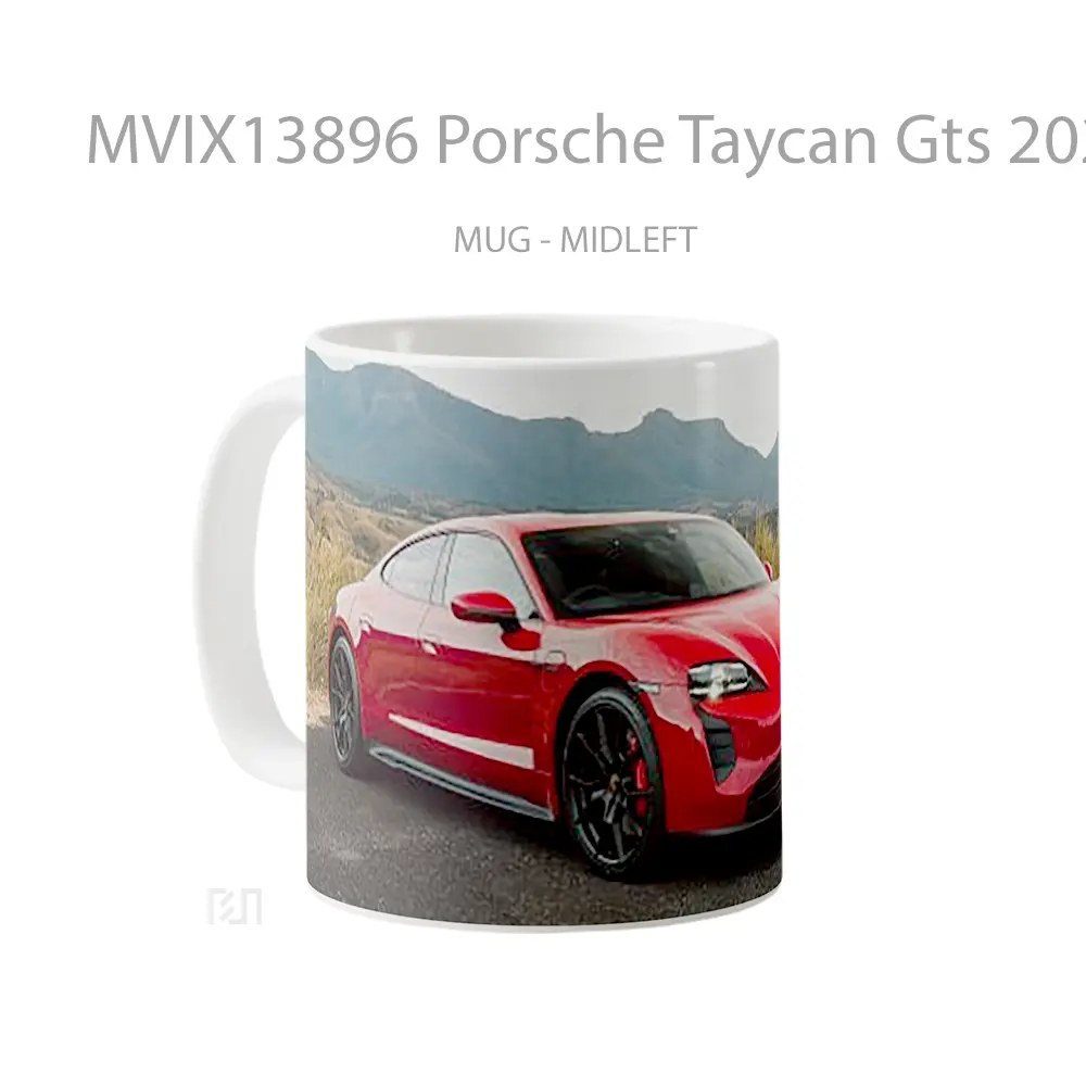 Mug Porsche Taycan Gts 2022 Red Cangkir Mobil - All-side / Desain