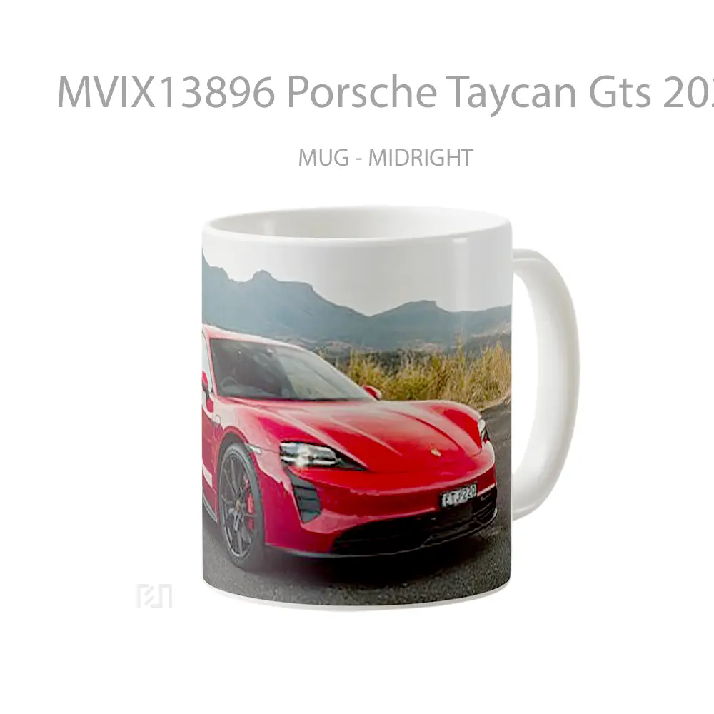 Mug Porsche Taycan Gts 2022 Red Cangkir Mobil - All-side / Desain