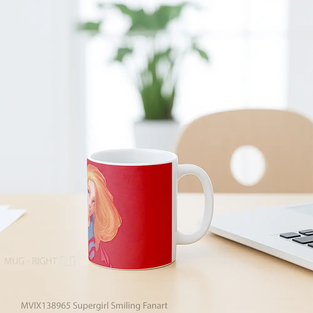 Mug Supergirl Smiling Fanart Gelas Keramik Unik - All-side / Desain