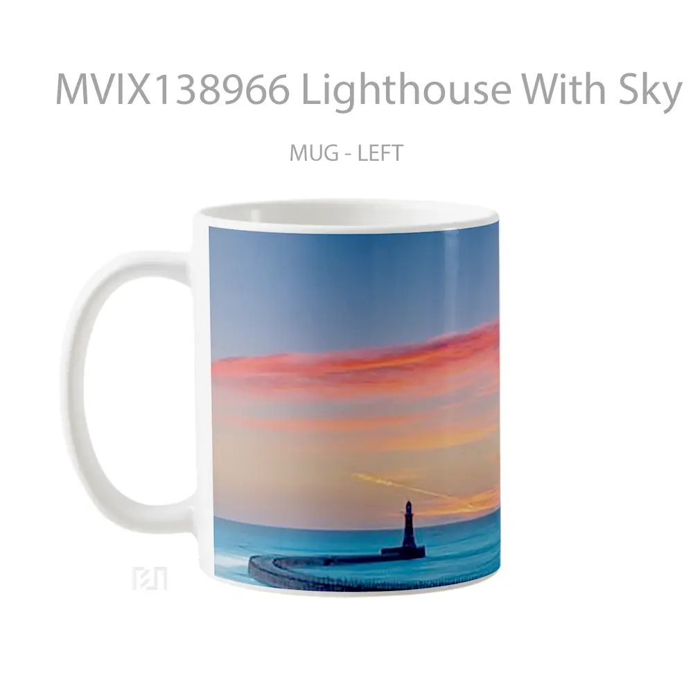 Mug Lighthouse With Sky At Sunset Gelas Pemandangan Alam - All-side / Desain