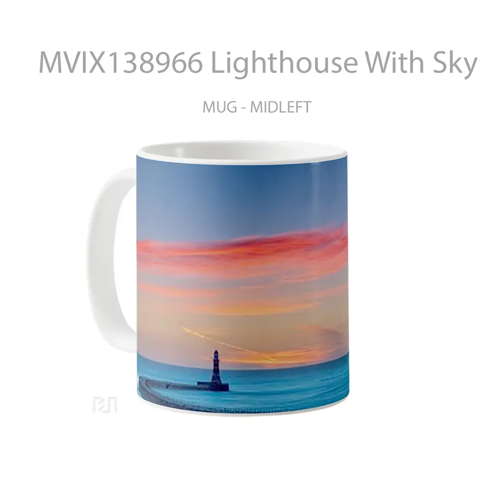 Mug Lighthouse With Sky At Sunset Gelas Pemandangan Alam - All-side / Desain