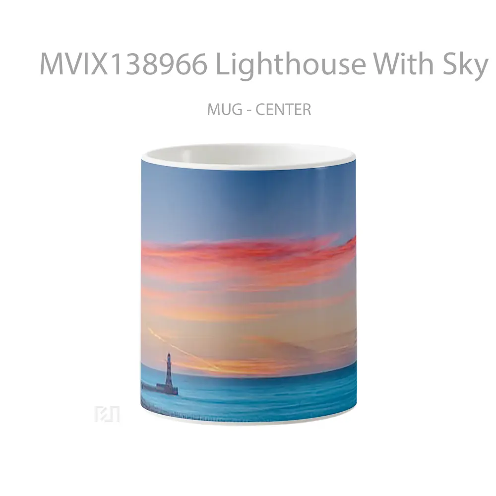 Mug Lighthouse With Sky At Sunset Gelas Pemandangan Alam