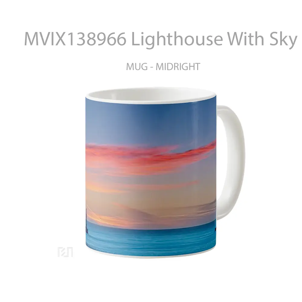 Mug Lighthouse With Sky At Sunset Gelas Pemandangan Alam - All-side / Desain