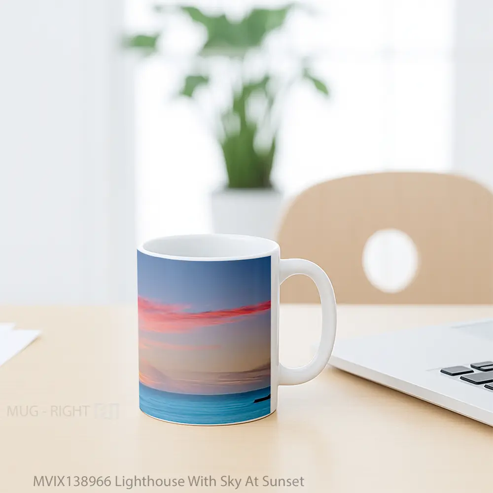 Mug Lighthouse With Sky At Sunset Gelas Pemandangan Alam - All-side / Desain