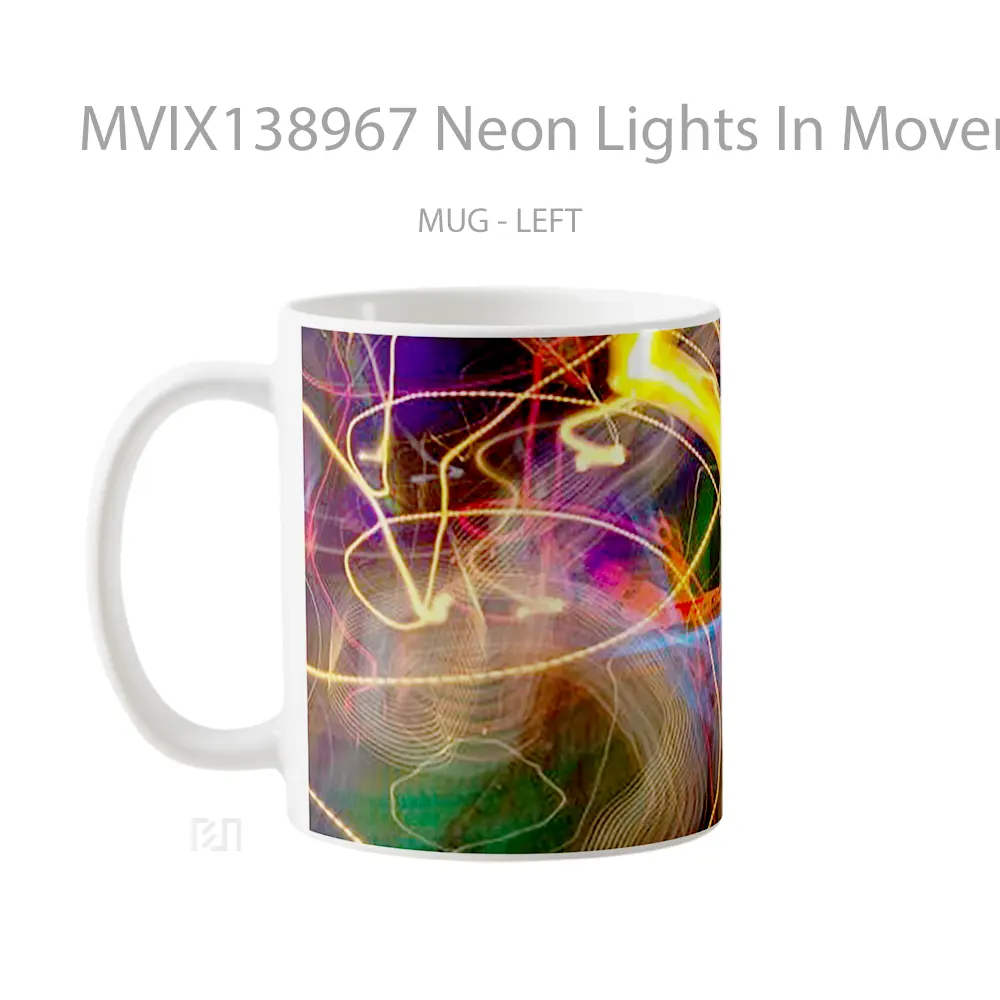 Mug Neon Lights In Movement Gelas Keramik Unik - All-side / Desain