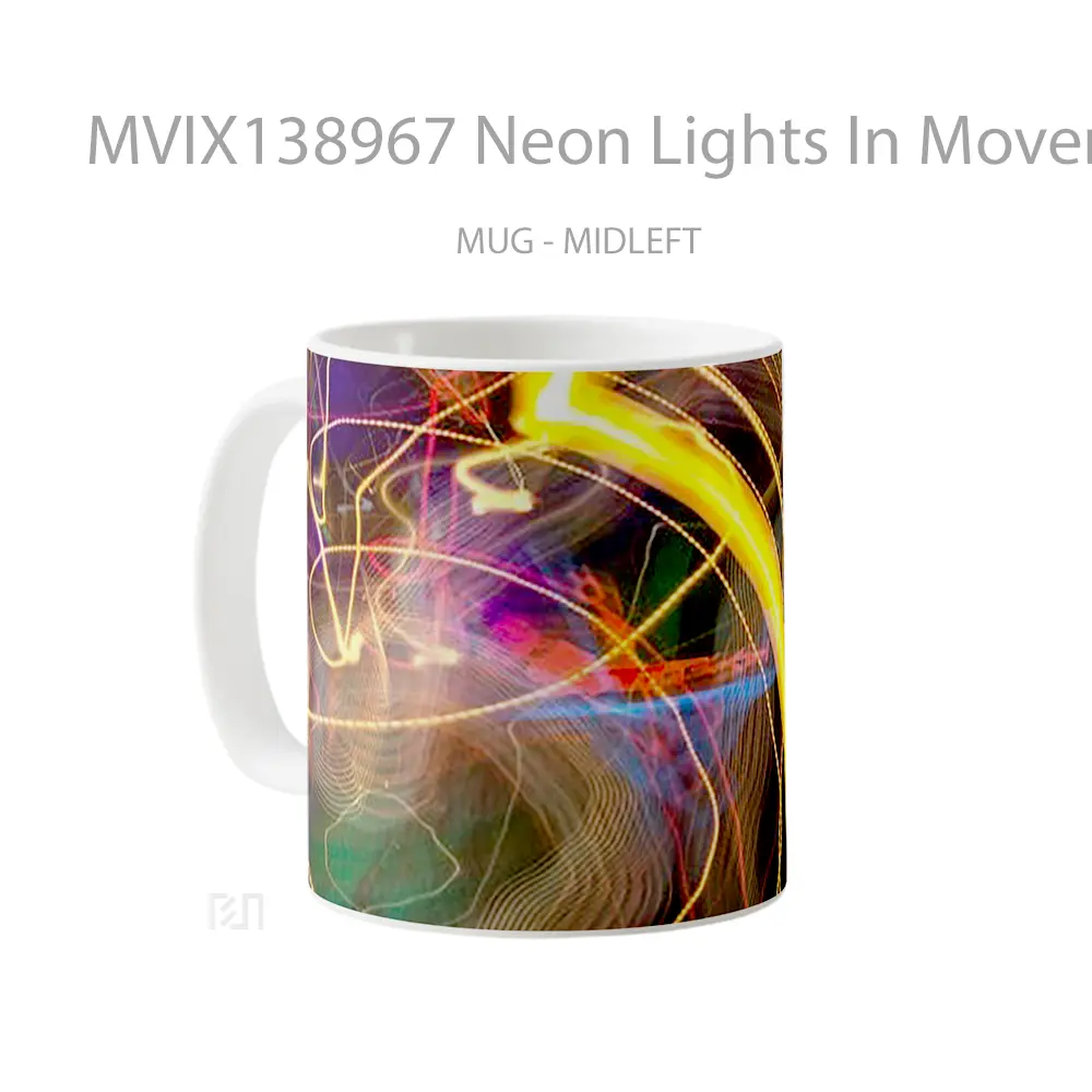 Mug Neon Lights In Movement Gelas Keramik Unik - All-side / Desain