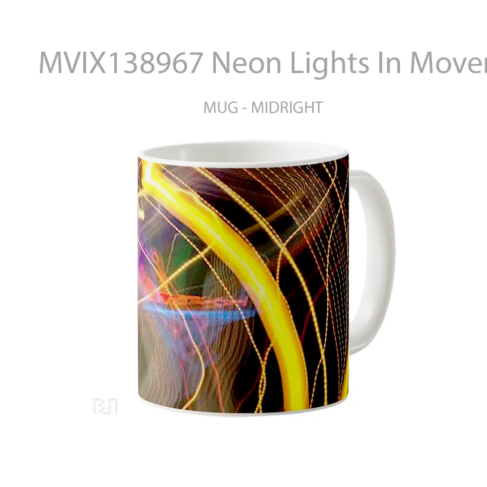 Mug Neon Lights In Movement Gelas Keramik Unik - All-side / Desain