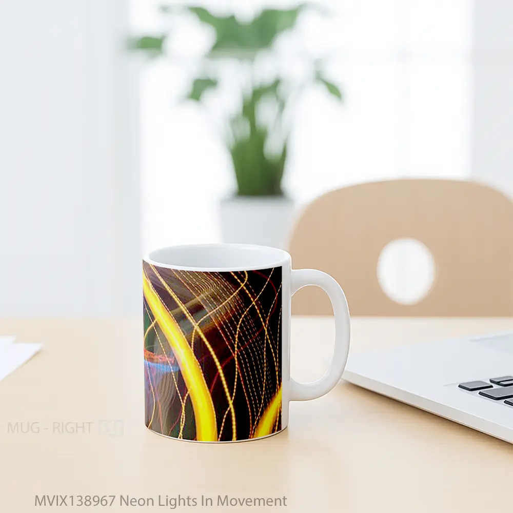 Mug Neon Lights In Movement Gelas Keramik Unik - All-side / Desain