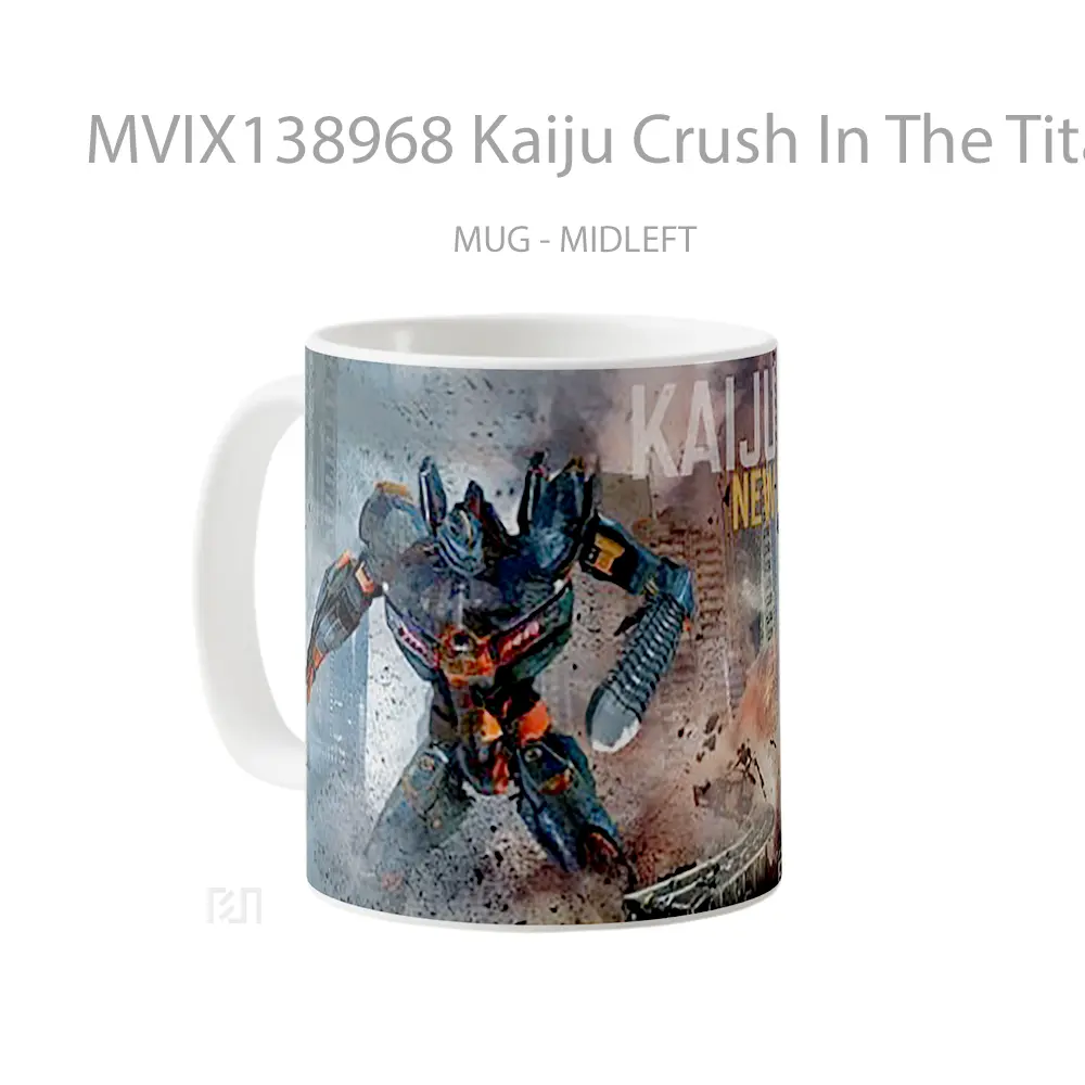 Mug Kaiju Crush In The Titans Of The Pacific Gelas Keramik Unik - All-side / Desain