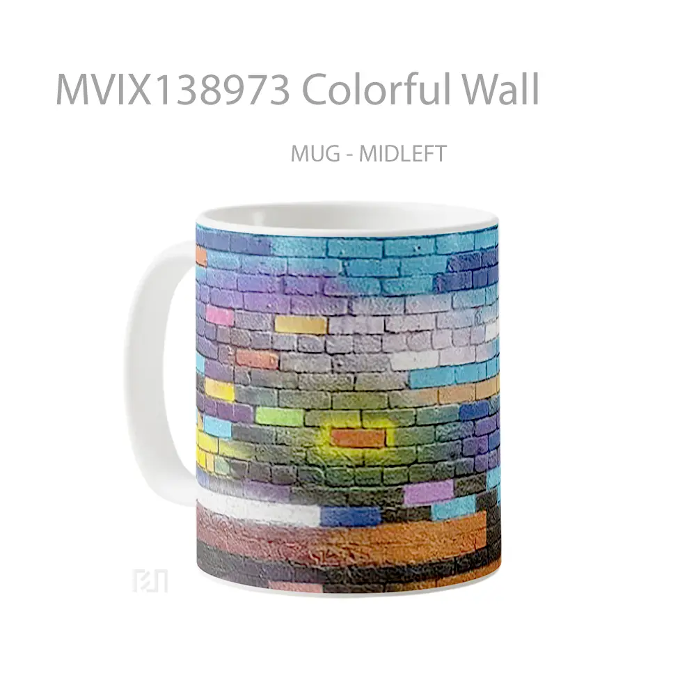 Mug Colorful Wall Gelas Keramik Unik - All-side / Desain