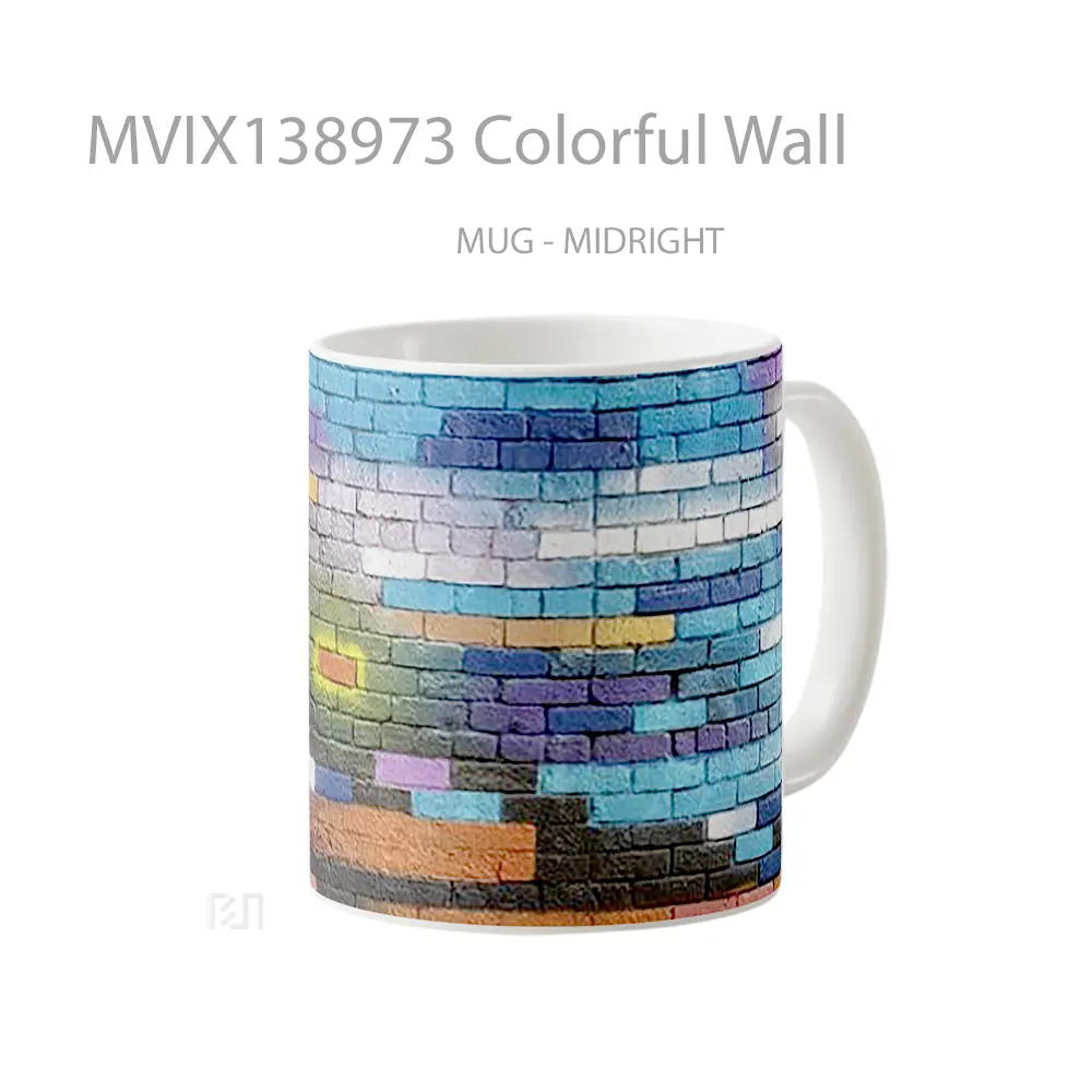 Mug Colorful Wall Gelas Keramik Unik - All-side / Desain