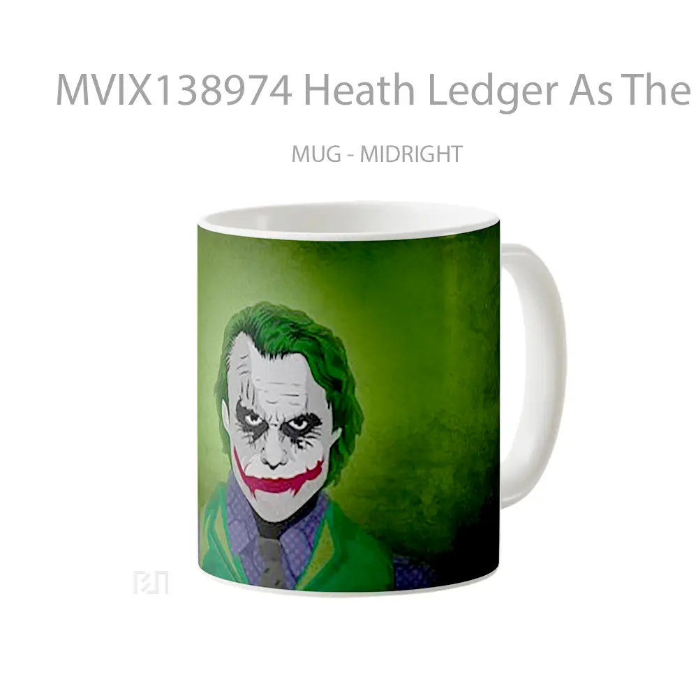 Mug Heath Ledger As The Joker Gelas Superhero - All-side / Desain
