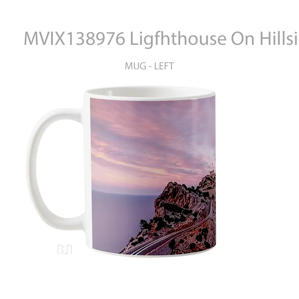 Mug Ligfhthouse On Hillside At Sunset Gelas Pemandangan Alam - All-side / Desain