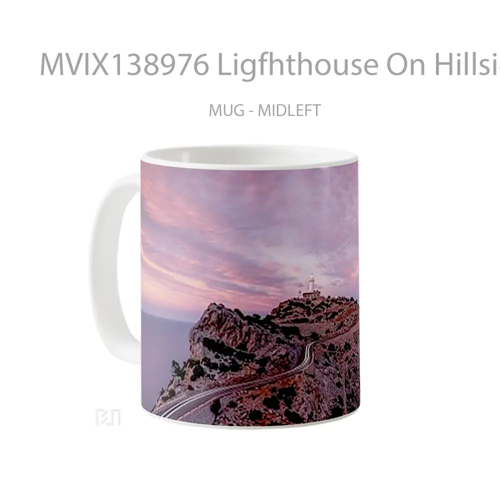Mug Ligfhthouse On Hillside At Sunset Gelas Pemandangan Alam - All-side / Desain