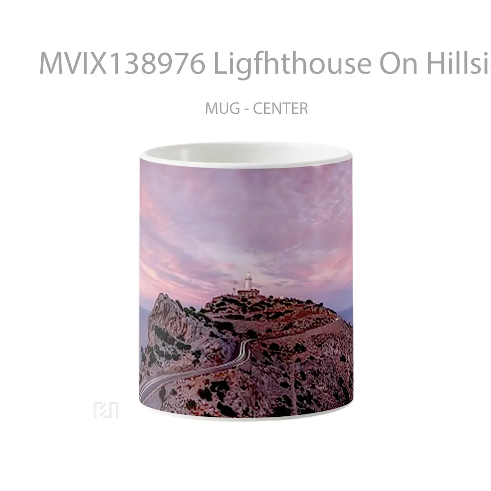 Mug Ligfhthouse On Hillside At Sunset Gelas Pemandangan Alam