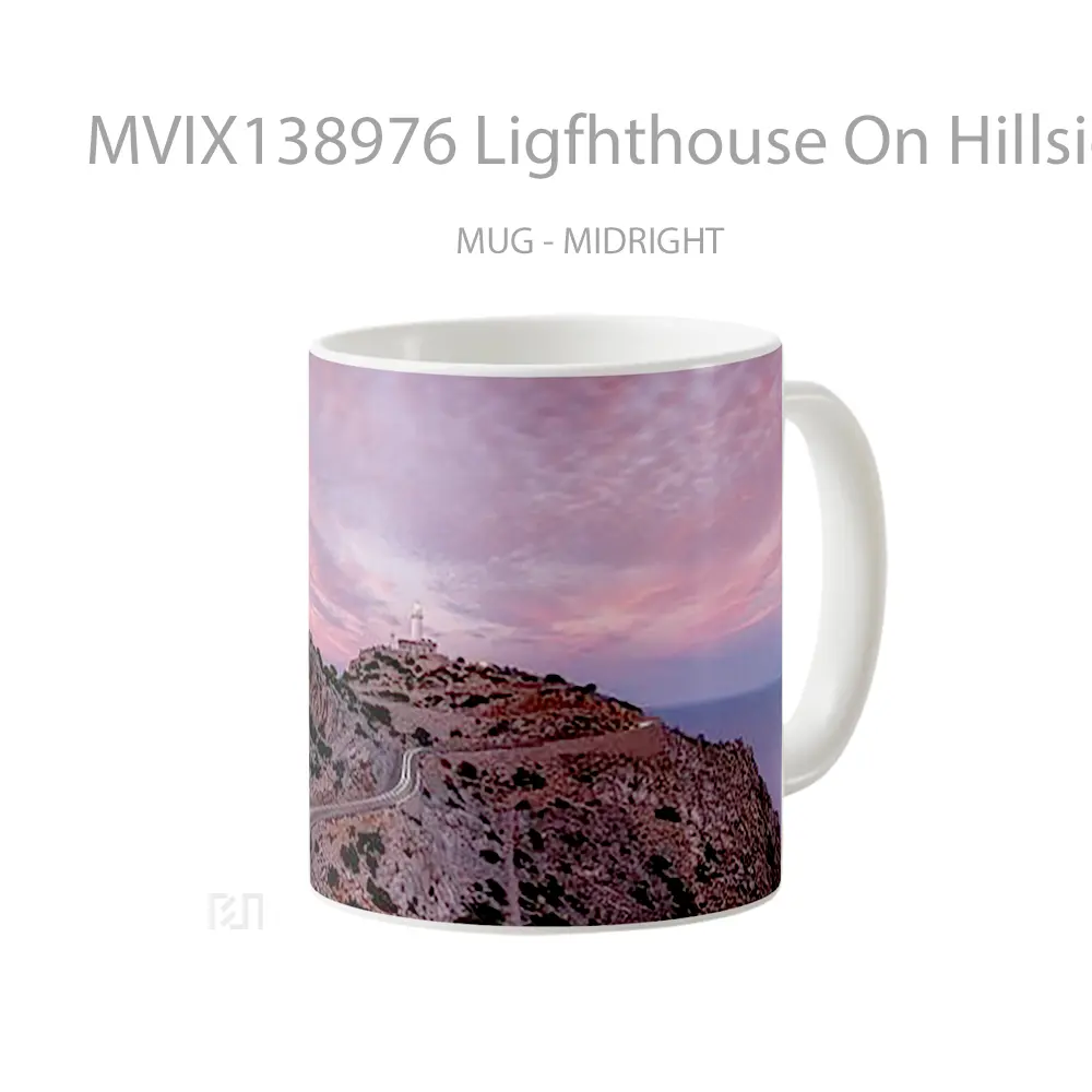 Mug Ligfhthouse On Hillside At Sunset Gelas Pemandangan Alam - All-side / Desain